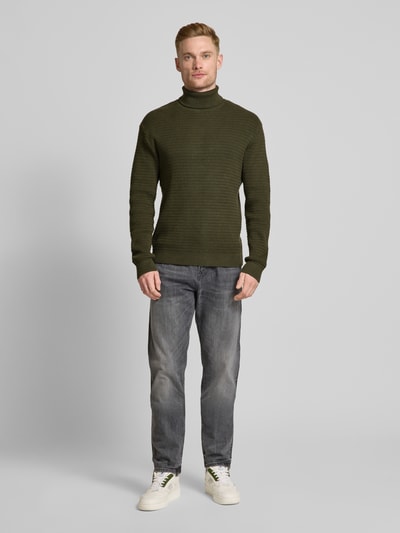 SELECTED HOMME Strickpullover mit Rollkragen Modell 'THEO' Dunkelgruen 1