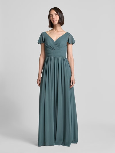 Mascara Abendkleid mit V-Ausschnitt Oliv 4
