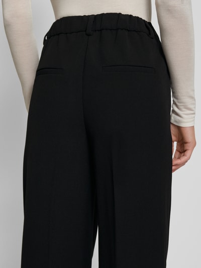 YAS Wide leg stoffen broek met persplooien, model 'LIKKA' Zwart - 3