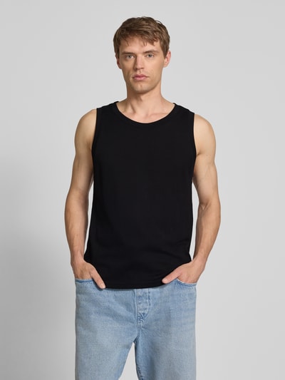 REVIEW Tanktop met ronde hals en labeldetail Zwart - 4