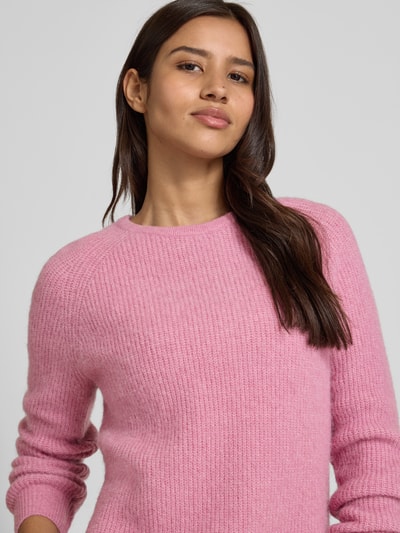 Fynch-Hatton Sweter z dzianiny z prążkowanymi wykończeniami Różowawy 3