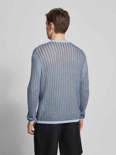 Emporio Armani Strickpullover mit Strukturmuster Hellblau 5