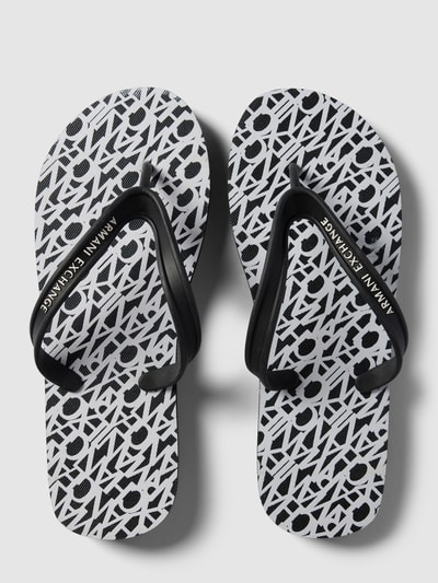 ARMANI EXCHANGE Teenslippers met labeldetails Zwart - 4