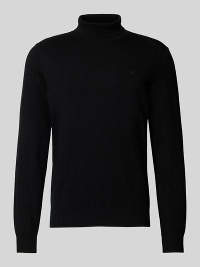 Lerros Rollkragenpullover mit Label-Stitching Black 2