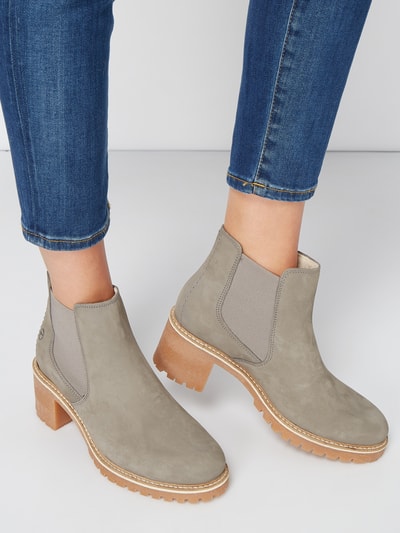 Tamaris Chelsea Boots aus Veloursleder Hellgrau 3