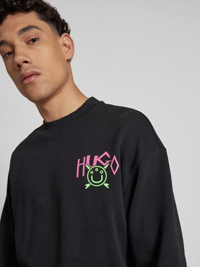 Hugo Blue Sweatshirt mit Label-Print Modell 'Nigotil' Black 3