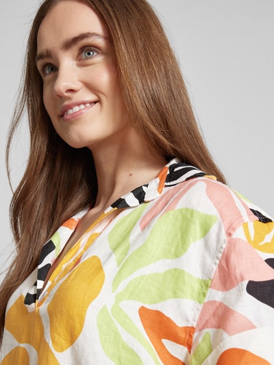 Gant Knielange linnen jurk met all-over print Abrikoos - 3