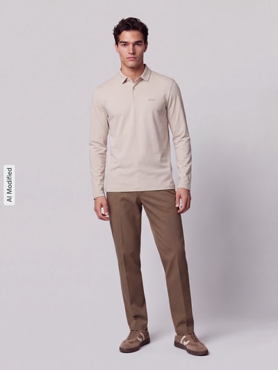 BOSS Green Poloshirt mit Logo-Patch Modell 'Pirol' Sand 1