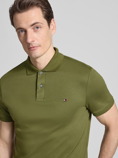 Tommy Hilfiger Regular fit Poloshirt van puur katoen Model 'LIQUID COTTON' Olijfgroen - 3