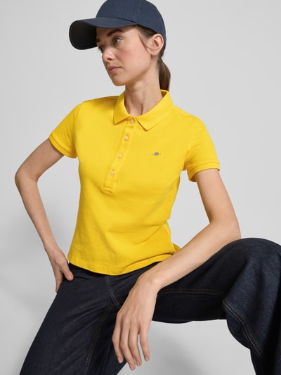 Gant Poloshirt mit Label-Stitching Gelb 3