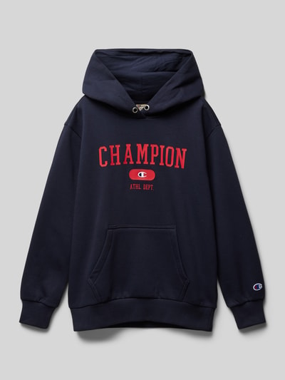 CHAMPION Hoodie met labelprint Marineblauw - 1