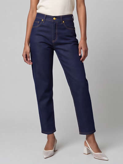 MAC Loose Fit Barrel Jeans aus Baumwoll-Mix mit Modal-Anteil Modell 'DANNI' Dunkelblau 4
