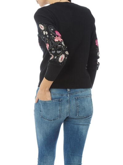 Review Pullover mit floralen Stickereien Black 5