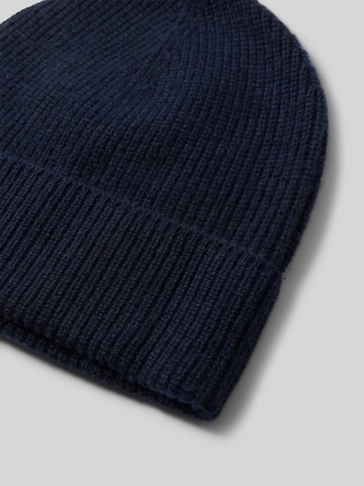 Christian Berg Woman Mütze aus reinem Kaschmir in Strick-Optik Dunkelblau 2