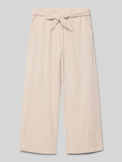 Only Regular Fit Weite Hose mit Bindegürtel Modell 'TIZANA' Beige 1