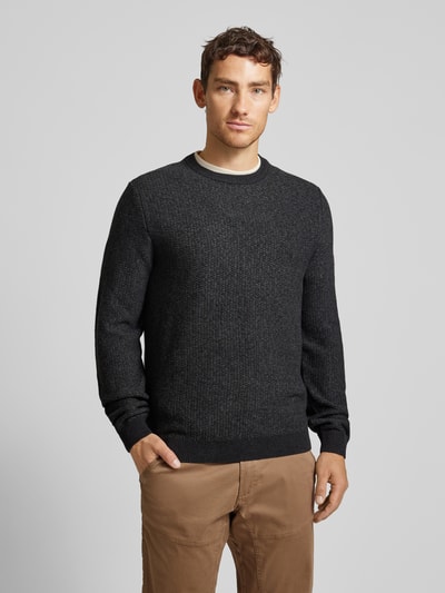 camel active Sweter z dzianiny z okrągłym dekoltem Antracytowy 4