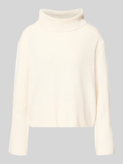 COMMA Loose Fit Strickpullover aus Woll-Mix mit Rollkragen Weiss 2