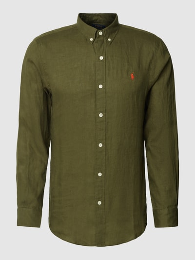 Polo Ralph Lauren Slim Fit Freizeithemd mit Button-Down-Kragen Oliv 2