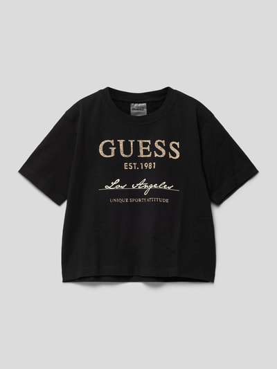 Guess T-Shirt mit Label-Print Black 1