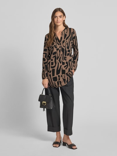 Christian Berg Woman Longbluse mit V-Ausschnitt Mittelbraun 1