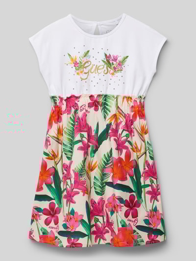 Guess Mini-jurk met labelprint Felroze - 1