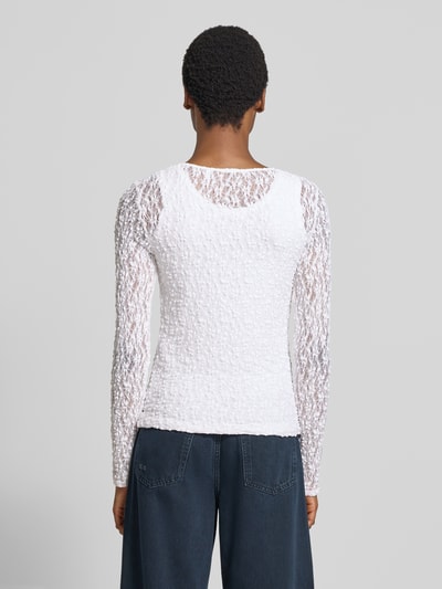 Rich & Royal Slim Fit shirt met lange mouwen met all-over bloemenmotief detail Offwhite - 5