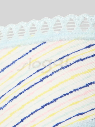 Produktfoto, Slim Fit Slip mit Logo-Print Modell 'Crush' im 3er-Pack von Sloggi, Damen Slip aus elastischem Baumwoll-Mix mit Pastellstreifen.