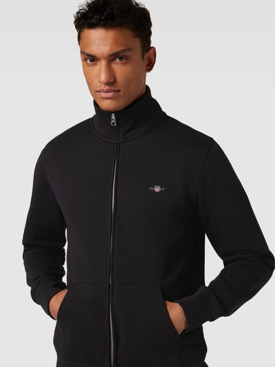 GANT Sweatjacke mit Label-Stitching Modell 'REG SGIELD' Black 3