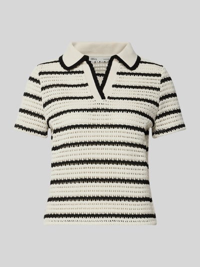MANGO Strickshirt mit Polokragen Modell 'MIFFY' Offwhite 2