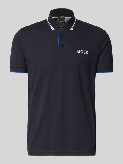Produktfoto, dunkelblaues Regular Fit Poloshirt aus Baumwoll-Mix Modell ''Paddy Pro'' von BOSS, glatte Struktur, Herren Poloshirt von BOSS Green