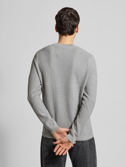 Superdry Sweter z dzianiny z prążkowanymi wykończeniami Jasnoszary 5