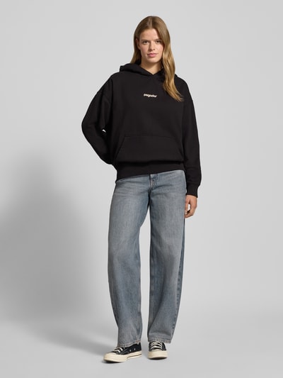 Pegador Oversized hoodie met kangoeroezak, model 'AVERSA' Zwart - 1