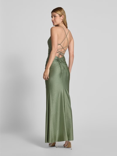 Mascara Abendkleid mit Raffungen Oliv 5