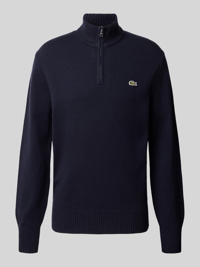 Lacoste Troyer aus Wolle mit Logo-Patch Dunkelblau 1