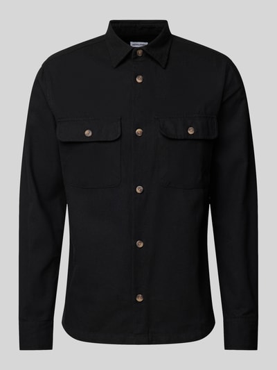 Jack & Jones Slim fit vrijetijdsoverhemd met borstzakken met klep, model 'DARREN' Zwart - 2