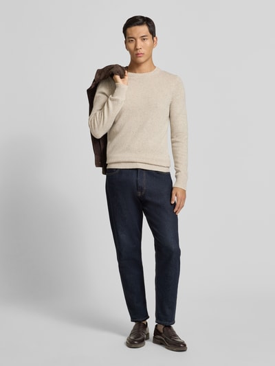 Marc O'Polo Regular fit gebreide pullover van wolmix Offwhite - 1