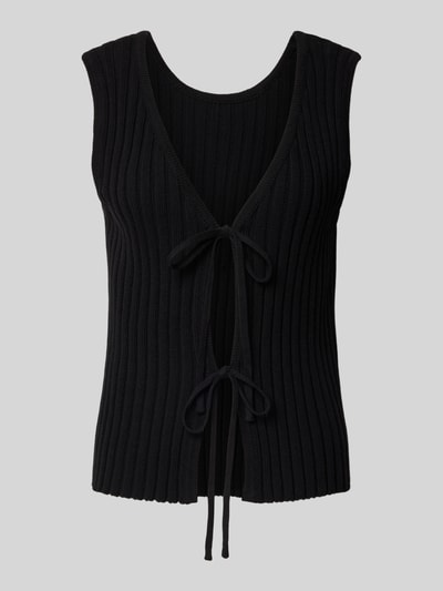 Pieces Top o kroju regular fit z mieszanki bawełny model ‘JOYLYNN’ Czarny 2