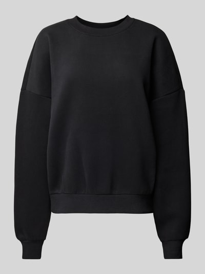 Review Bluza o kroju oversized z prążkowanymi wykończeniami Czarny 2