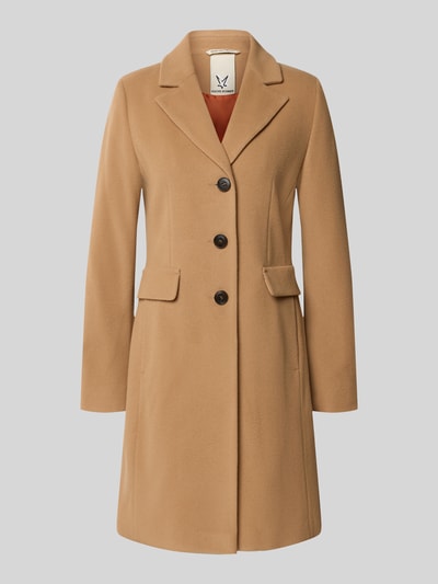 Produktfoto, Mantel aus Woll-Mix mit Reverskragen und Pattentaschen von FUCHS SCHMITT, beige, strukturierte Oberfläche, Straight Fit, Knopfverschluss