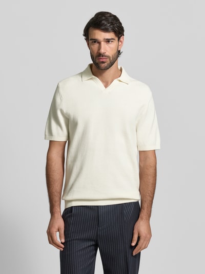 MCNEAL Regular Fit Poloshirt mit gerippten Abschlüssen Ecru 4