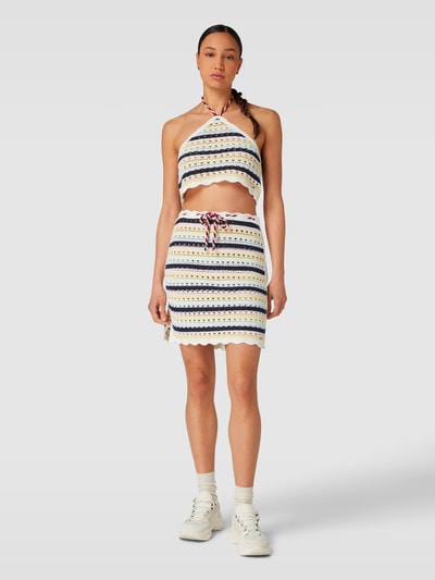 Tommy Jeans Gebreide rok met streepmotief, model 'SUMMER CROCHET' Lichtgeel - 1