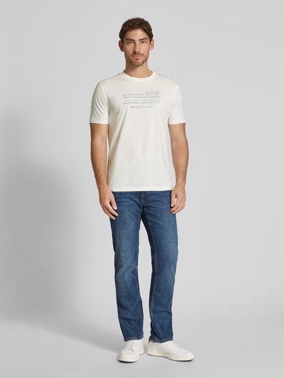 Tom Tailor Denim Regular Fit T-Shirt aus reiner Baumwolle Offwhite 1