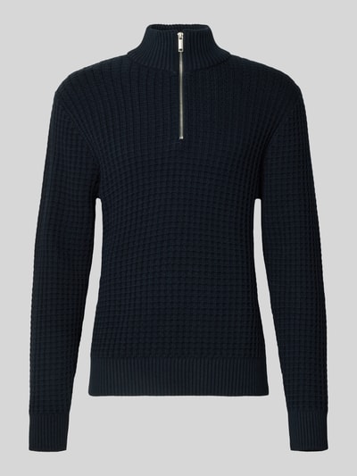 SELECTED HOMME Regular Fit Troyer in Waffel-Struktur Modell 'TOM' Marine 2