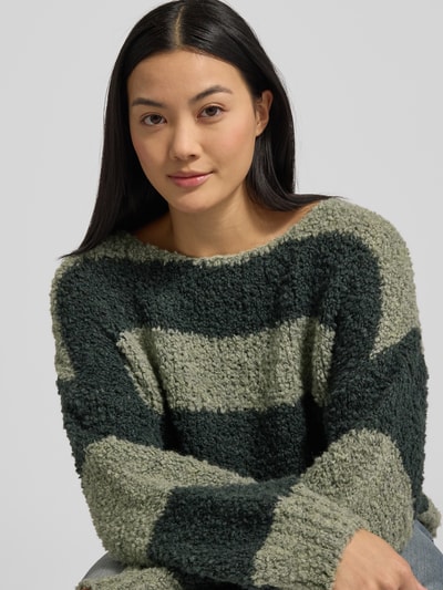 ZABAIONE Sweter z dzianiny z prążkowanymi zakończeniami rękawów Khaki 3