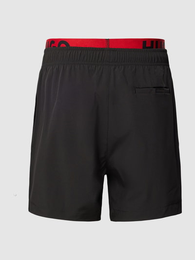 HUGO Badehose mit Label-Print Modell 'FLEX' Black 3