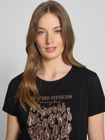 Soyaconcept T-shirt met statementprint, model 'RINA' Zwart - 3