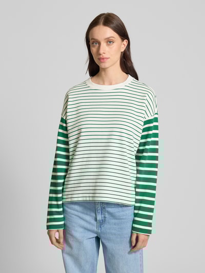Tom Tailor Denim Loose Fit Sweatshirt mit Streifenmuster Weiss 4
