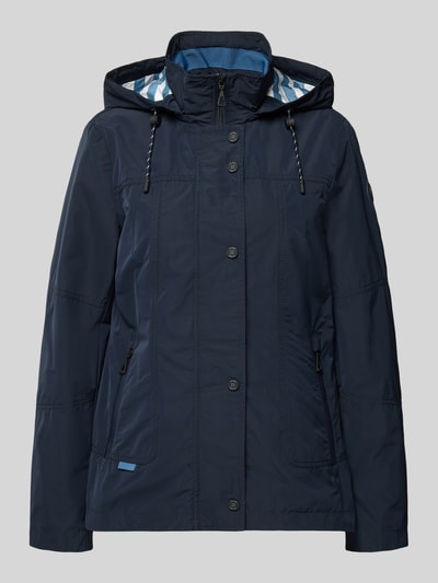 Productfoto, Weather Protection Jack met ritszakken van Gil Bret in donkerblauw, regular fit, capuchon met trekkoord, opstaande kraag, ritssluiting, knoopsluiting, glad oppervlak, damesjack, 66 cm ruglengte, 40 cm schouderbreedte, 48 cm borstwijdte, 63 cm mouwlengte