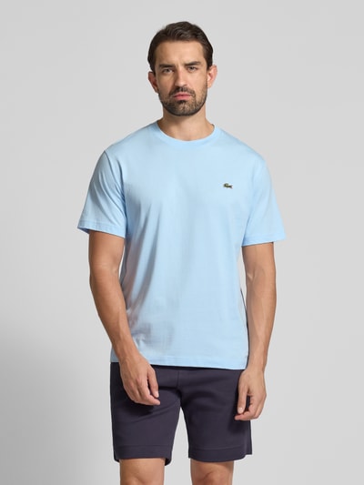 Lacoste Regular Fit T-Shirt aus reiner Baumwolle Hellblau 4