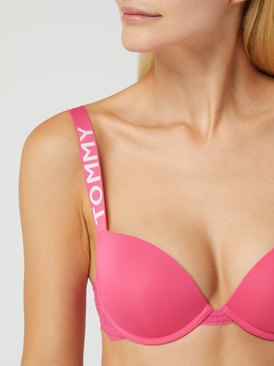 TOMMY HILFIGER Biustonosz push up obszyty koronką Mocnoróżowy 3